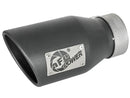 aFe MACH Force-Xp 3in 304 SS Metallic Black Exhaust Tip 3in In x 4-1/2in Out x 9in L Bolt-On Left - afe49T30452-B091