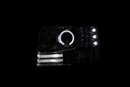 ANZO 1992-1996 Ford F-150 Projector Headlights w/ Halo Chrome w/ Side Markers and Parking Lights - anz111183