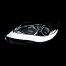 ANZO 2012-2014 Ford Focus Projector Headlights w/ Plank Style Design Black - anz121490