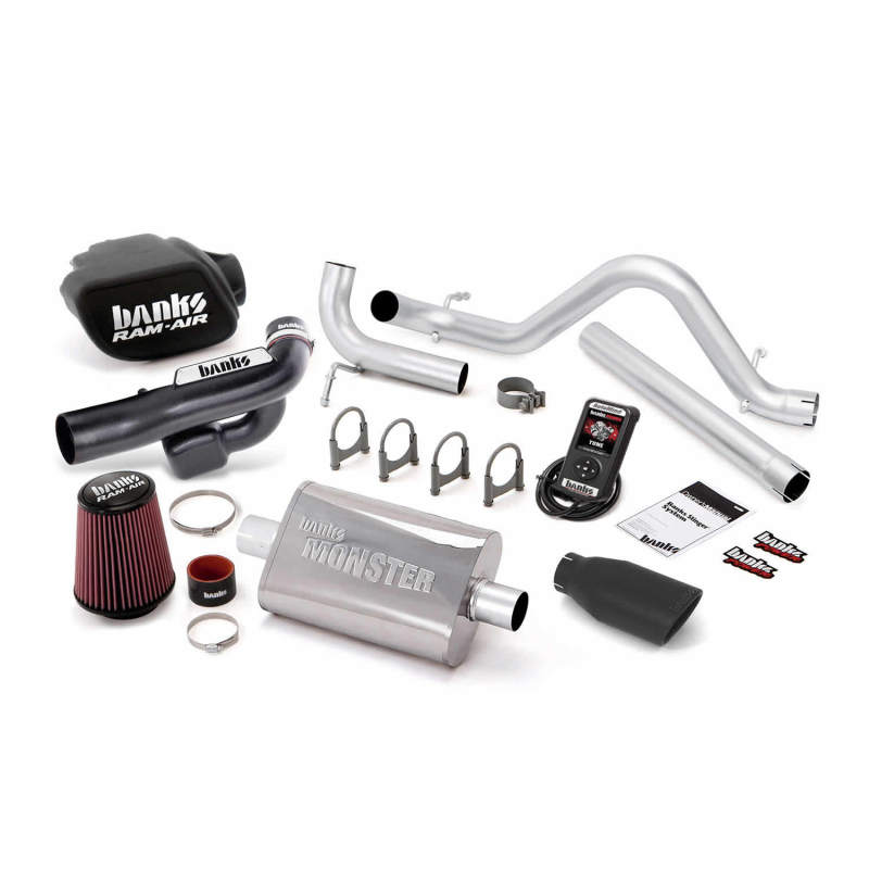 Banks Power 12-14 Jeep 3.6L Wrangler - 4dr Stinger Sys w/ AutoMind - SS Single Exhaust w/ Black Tip - gbe51349-B