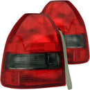 ANZO 1996-2000 Honda Civic Taillights Red/Smoke - anz221193