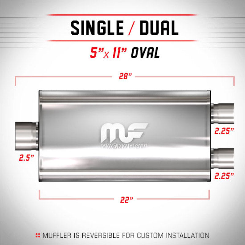 MagnaFlow Muffler Mag SS 22X5X11 2.25 D/2.5 C - mag14580