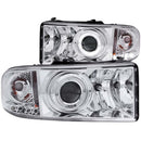 ANZO 1994-2001 Dodge Ram Projector Headlights w/ Halo Chrome - anz111195