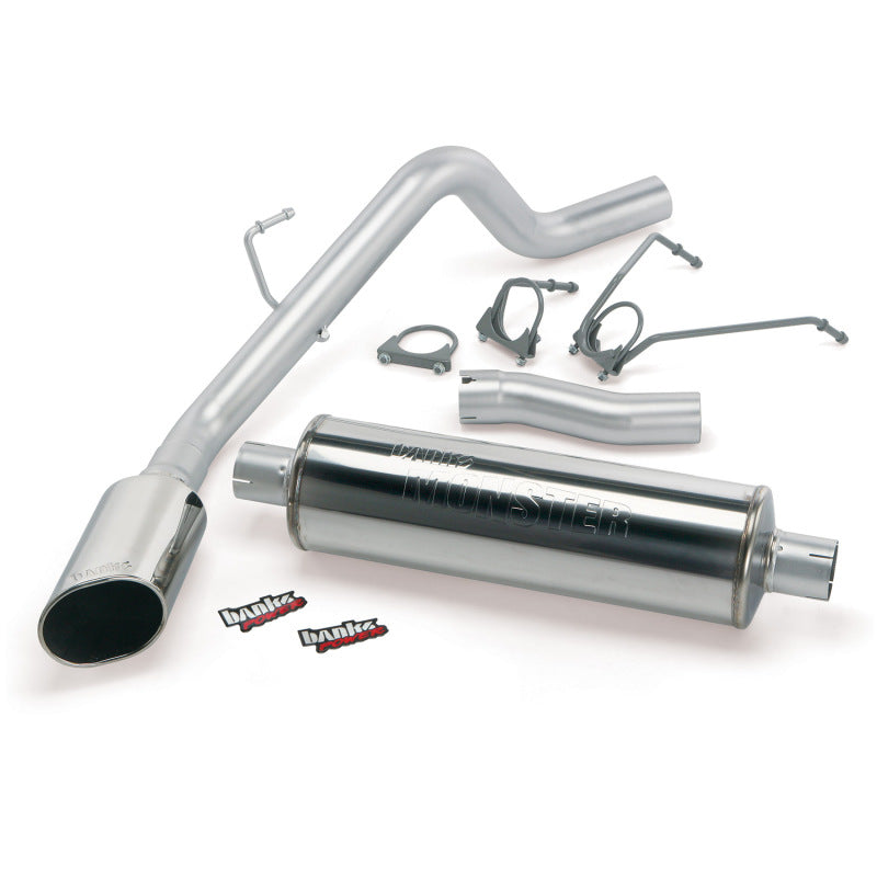 Banks Power 02-03 Dodge 4.7L 1500-CCSB Monster Exhaust System - SS Single Exhaust w/ Chrome Tip - gbe48575