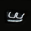 ANZO 14-18 Toyota Tundra w/ LED DRL Projector Headlights w/ U-Bar Switchback Black w/ DRL - anz111387