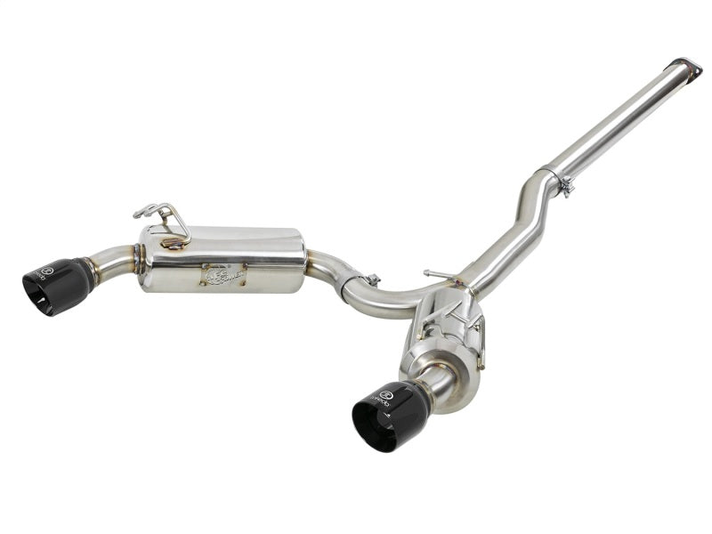 aFe Takeda 3in. to 2.5in. 304 SS C/B Exhaust 08-15 Mitsubishi Lancer EVO I4-2.0L (t) - Black Tips - afe49-36701-B