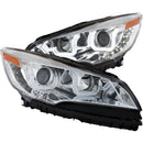 ANZO 2013-2015 Ford Escape Projector Headlights w/ U-Bar Chrome - anz111325