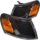 ANZO Corner Lights 1993-1997 Toyota Corolla Euro Corner Lights Black w/ Amber Reflector - anz521036