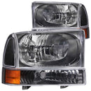 ANZO 2000-2004 Ford Excursion Crystal Headlights Black - anz111080