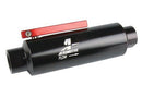 Aeromotive In-Line AN-12 Filter w/ Shutoff Valve 100 Micron SS Element - Black Anodize Finish - aer12332