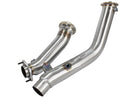 aFe Power Elite Twisted Steel Down-Pipes Race 2015 BMW M3/M4 (F80/F82) L6-3.0L (tt) S55 - afe48-36313