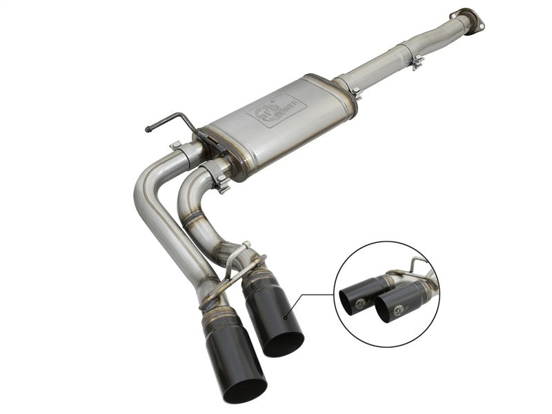 aFe Power Rebel Series 3in 409SS Cat-Back Exhaust w/ Black Tips 05-15 Toyota Tacoma V6-4.0L - afe49-46033-B