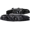 ANZO 1997-1999 Mitsubishi Eclipse Projector Headlights w/ Halo Black G2 - anz121377
