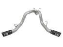 aFe ATLAS 4in DPF-Back Alum Steel Exhaust System w/Dual Exit Black Tip 2017 GM Duramax 6.6L (td) - afe49-04086-B