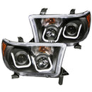 ANZO 2007-2013 Toyota Tundra Projector Headlights w/ U-Bar Black - anz111294