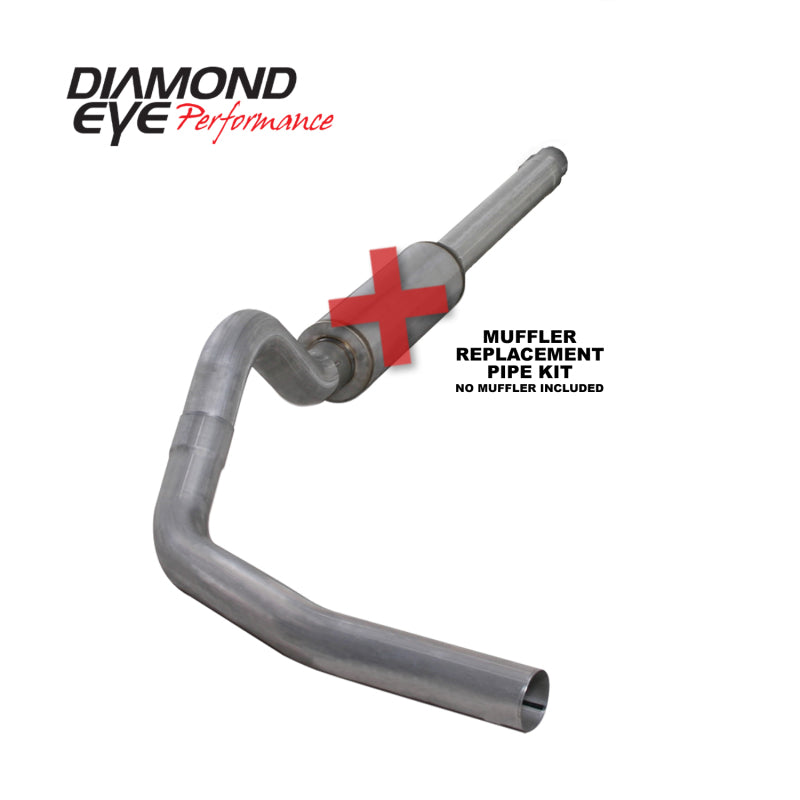 Diamond Eye KIT 4in CB MFLR RPLCMENT PIPE SGL AL: 94-97 FORD 7.3L F250/F350 PWRSTROKE - depK4310A-RP