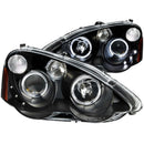 ANZO 2002-2004 Acura Rsx Projector Headlights w/ Halo Black - anz121359