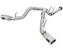 aFe Atlas Exhaust 4in DPF-Back Exhaust Aluminized Steel Polished Tip 11-14 ford Diesel Truck V8-6.7L - afe49-03065-P