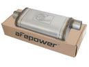 aFe MACHForce XP SS Muffler 3in Center Inlet / 3in Offset Outlet 18in L x 9in W x4in H Body - afe49M00020