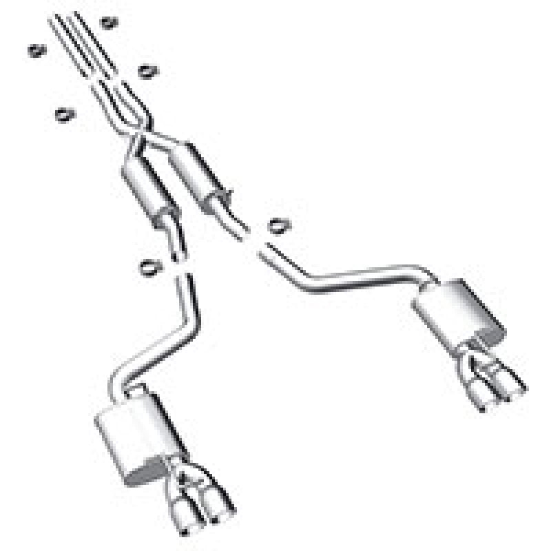 MagnaFlow Dodge Challenger 11-14 V6 3.6L Dual Split Rear Exit Stainless C/B Performance Exhaust - mag15098