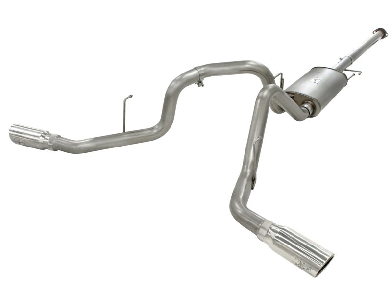 aFe MACHForce XP Exhausts 3inSS Dual Side Exit Cat-Back 11-14 Ford F150 Ecoboost V6-3.5L (TT) - afe49-43056-P