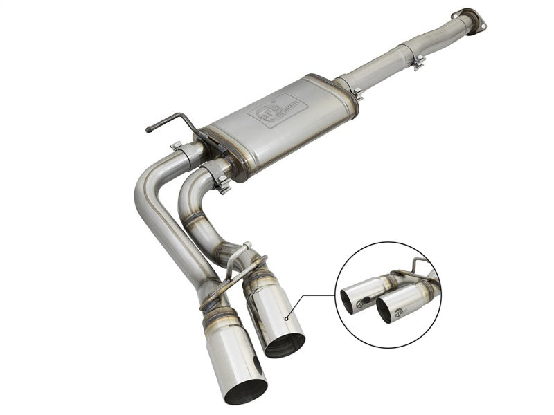 aFe Power Rebel Series 3in SS Cat-Back Exhaust w/ Polished Tips 2005-2015 Toyota Tacoma V6-4.0L - afe49-46033-P