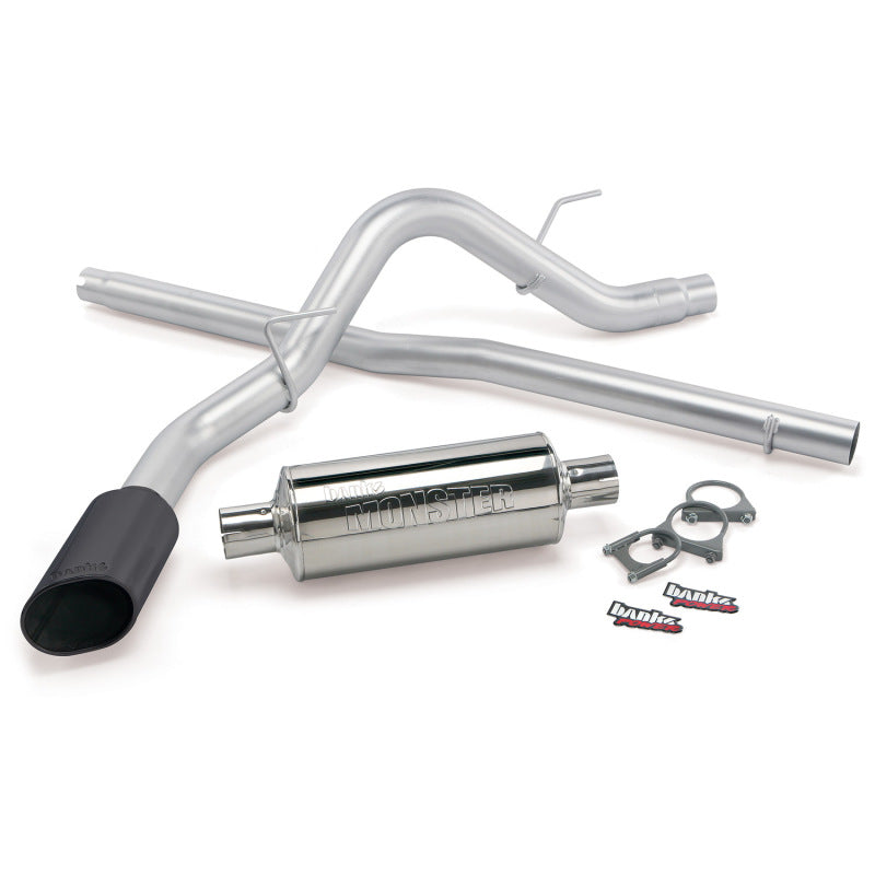 Banks Power 06-08 Ford F-150/Lincoln CCMB Monster Exhaust System - SS Single Exhaust w/ Black Tip - gbe48744-B