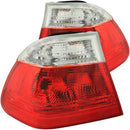 ANZO 1999-2001 BMW 3 Series E46 Taillights Red/Clear - anz221218