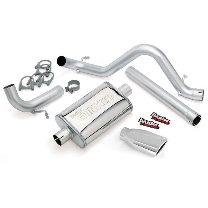 Banks Power 12-15 Jeep 3.6L Wrangler (All) - 4dr Monster Exh Sys - SS Single Exh w/ Chrome Tip - gbe51343