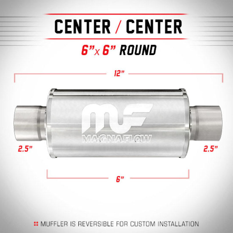 MagnaFlow Muffler Mag SS 6X6inch 6inch 2.50inch - mag14158