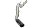 aFe ATLAS 5in DPF-Back Alum Steel Exhaust System w/Black Tip 2017 Ford Diesel Trucks V8-6.7L (td) - afe49-03090-B