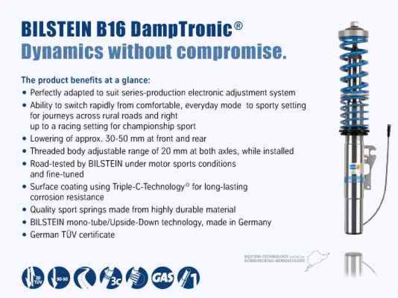 Bilstein B16 DampTronic 13-15 Mercedes-Benz SL63 AMG/SL65 AMG/SL550 Front Rear - bil49-237191