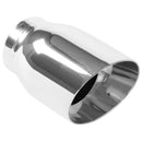 MagnaFlow Tip Stainless Double Wall Round Single Outlet Polished 3.5in DIA 2.5in Inlet 5.5in Length - mag35225
