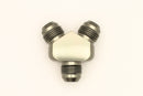 DeatschWerks 8AN Male Flare + 8AN Male Flare To 8AN Male Flare Y-Block Fitting - dw6-02-0706