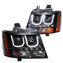 ANZO 2007-2013 Chevrolet Avalanche Projector Headlights w/ U-Bar Black - anz111273