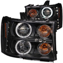 ANZO 2007-2013 Gmc Sierra 1500 Projector Headlights w/ Halo Black - anz111125
