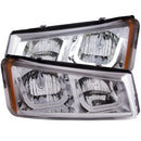 ANZO 2003-2006 Chevrolet Silverado 1500 Projector Headlights w/ U-Bar Chrome - anz111313