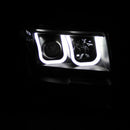 ANZO 2009-2014 Ford F-150 Projector Headlights w/ U-Bar Black - anz111263