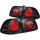 ANZO 1999-2000 Honda Civic Taillights Black - anz221068