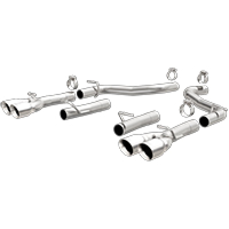 MagnaFlow Axle-Back, SS, 2.5in, Quad Split Rear 3.5in Tip 2015 Dodge Challenger 3.6L V6 - mag19218